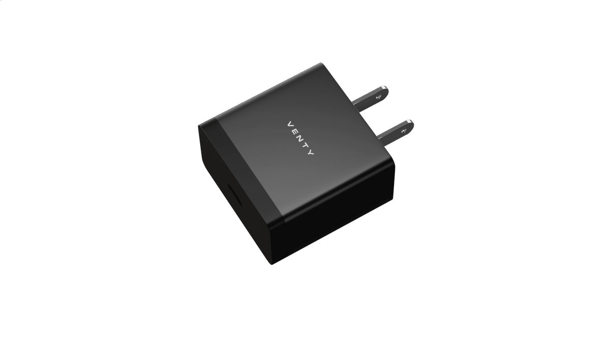 Black USB-C wall charger
