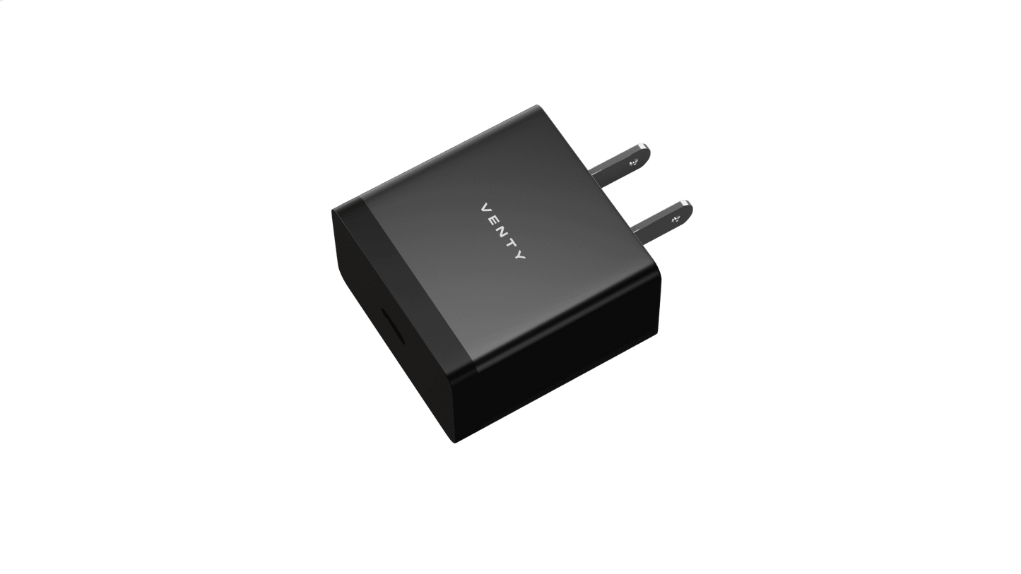 Black USB-C wall charger